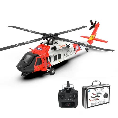 Eachine E200 EXP UH-60 SH-60 MH-60 2.4G 6CH 6-Axis Gyro Optical Flow Localization Dual Brushless Motor 1:47 Scale Flybarless RC Helicopter RTF