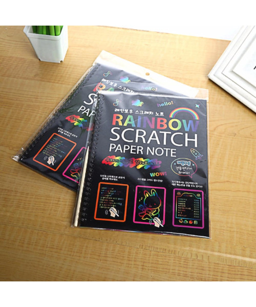 10PCS Funny Scratch Painting Notebook DIY Drawing Toy Big Blow Children Paper Art Educational Toys
