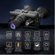 CIGMAN X1 PRO Night Vision Monocular 40MP Photo 4K Video Recording 8X Zoom 5X Optical Magnification 600m Night Range OLED Dual Display IP54 Waterproof