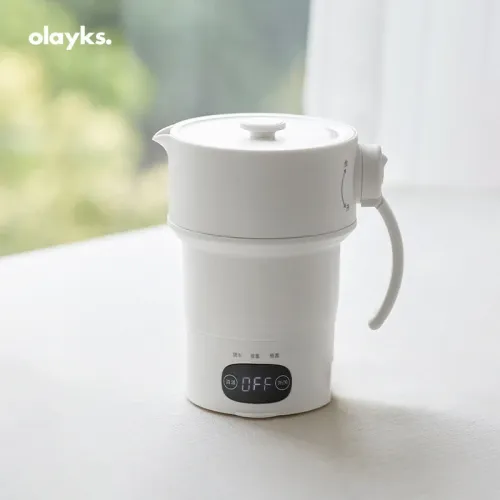 olayks Portable Folding Electric Kettle 0.6L Home Portable Travel Electric Kettle Insulation Kettle