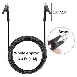 Dual Ended Crocodile Alligator Clips 15A Test Lead Wire Cable 3.3 ft with Copper Clamps Electrical Testing Accessories