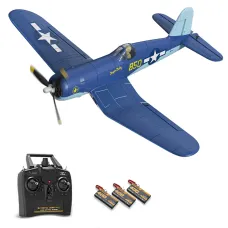 Eachine F4U CORSAIR VMF-217 2.4G 4CH Brushless 500mm Wingspan 6-axis Gyro One Key Take off Aerobatic EPP Warbird Glider RC Airplane BNF/RTF for Beginner
