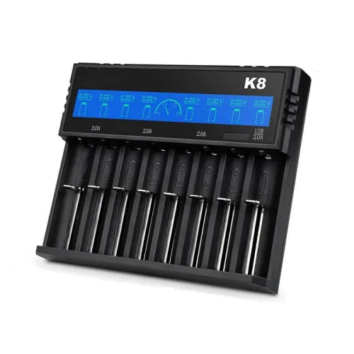 K8 8-Slot with LCD Screen Display Intellegent Rechargeable Li-ion Battery Charger Universal Flashlight RC Toys Home Tools Battery Charger 4 Slots For Li-ion 18650 21700 26650 AA AAA Batteries Cell
