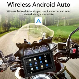 5 Inch Motorcycle Touchscreen Wireless Carplay Player DVR Android Front Rear Dual Camera bluetooth IP66 Waterproof with GPS Navigation