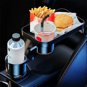 360 Adjustable Car Cup Holder Extender Multi-Function Drink Holder with Food Table Snack Base Tray Coffee  Burger Storage Box Small Table