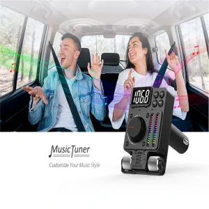 bluetooth 5.3 Car Wireless FM Transmitter Radio Adapter PD30W QC3.0 Fast Charging Car MP3 U Disk HiFi Music Player Accessories