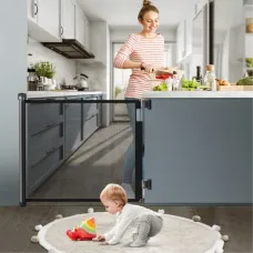 Safety gate 0-140cm one-hand operation lock 0-180 stair gate dog gate baby stair gate retractable door extendable