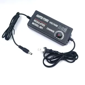3-36V2A Adjustable Voltage Power Adapter with Clear Display Universal Input and High-Efficiency Operation Customizable AC/DC Cable Lengths Ideal for Various Devices Worldwide