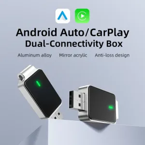 BABAOLONG  2 in 1 Wireless Carplay & Android Auto Adapter, Convert Wired to Wireless Adapter for Apple Carplay with Fast Stable 5.8Ghz WiFi Bluetooth Connection