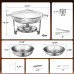 Warmounts 4-Pack Chafing Dish Buffet Set, 5QT Round Buffet Servers and Warmers Set, Stainless Steel Catering Food Warmer with Glass Lid & Holder for Party Home Garden Wedding
