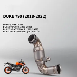 Slip On Motorcycle Exhaust Middle Link Pipe Stainless Steel Heat Resistant Finish Replacement For DUKE 790 2018-2022