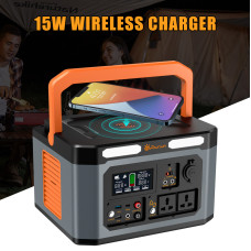 Foursun 1500W (3000W Peak) Portable Power Station 1598.4Wh with 2 AC Outlets Wireless Charge 65W PD Solar Generator for Home Backup Emergency Outdoor Camping