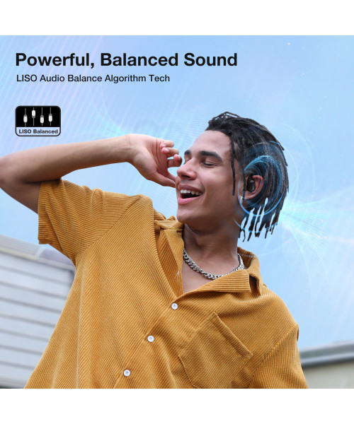 Blitzrock CT3 Pro Open Ear Earphone Air Conduction Earhook Rich Balanced Sound AI ENC 4 Mics Clear Calls 40H Playtime App Control IPX5 Waterproof Sports Headphones