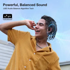 Blitzrock CT3 Pro Open Ear Earphone Air Conduction Earhook Rich Balanced Sound AI ENC 4 Mics Clear Calls 40H Playtime App Control IPX5 Waterproof Sports Headphones