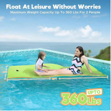 WARMOUNTS Floating Water Pad for Single, 8 x 4 FT Tear-Resistant 3-Layer XPE Foam Floating Mat Recreation Relaxing Lily Pad for Pool Lake River Ocean Boats Outdoor Water Activities