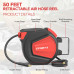 ECOMAX 3/8 in. x 50 ft Retractable Enclosed Air Hose Reel with Auto Rewind Heavy Duty Reel NPT 1/4 Inch Any Length Lock 180 Swivel Bracket MAX Pressure 348 PSI