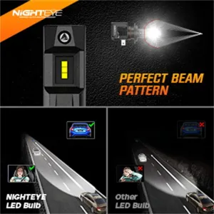 NIGHTEYE A315-S11 100W 22000LM LED Headlight Bulbs IP68 Waterproof H11 9005 9006 Automotive Lighting