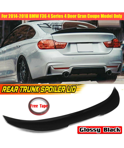 GLOSSY Black REAR SPOILER FOR BMW F36 4 SERIES BOOT GRAN COUPE M PERFORMANCE