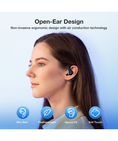 BlitzRock BR-CT3 Mini Open Ear Headphone bluetooth 5.4 Wireless Earphone Light Comfortable Ear Hooks Clear Call IPX7 Waterproof Sports Wireless Earbuds