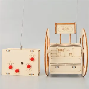 Wooden Remote Controlled Balancing Robot Model Assembly Kit DIY Children's Science Experiment Education Puzzle Toy Student Technology Small Production