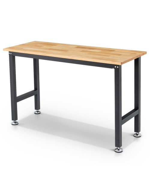 ENJOYWOOD 60 Inch Heavy Duty Workbench Workstation Work Table Rubberwood Top Workbench for Woodworking Shop Home Office Electronic Cutting Wood