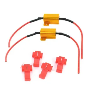 2pcs 50W 6 Car LED Canbus Load Resistors Automobile Turn Signal Flashlight License Plate Lamp Resistance Decoder