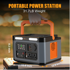 Foursun 1500W(3000W Peak) Portable Power Station 1598.4Wh with 2 AC Outlets Wireless Charge 65W PD Solar Generator for Home Backup Emergency Outdoor Camping