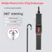 360 Rotation Inspection Camera HD 2MP Endoscope IP67 Waterproof 1m Cable LED Lights Android/iPhone Compatible Visual Image Video Recording Capabilities