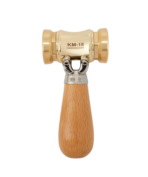 HONGDUI KM-18 Mallet Hammer 22-Ounce Brass Head Mallet Replaceable Plastic Hammer Heads Nylon Inserts Comfortable Handle Reduces Hand Fatigue