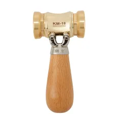 HONGDUI KM-18 Mallet Hammer 22-Ounce Brass Head Mallet Replaceable Plastic Hammer Heads Nylon Inserts Comfortable Handle Reduces Hand Fatigue