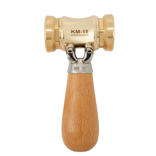 HONGDUI KM-18 Mallet Hammer 22-Ounce Brass Head Mallet Replaceable Plastic Hammer Heads Nylon Inserts Comfortable Handle Reduces Hand Fatigue