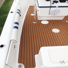 240cm x 90cm x 6mm Marine Flooring Faux Teak EVA Foam Boat Decking Sheet Brown