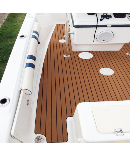 240cm x 90cm x 6mm Marine Flooring Faux Teak EVA Foam Boat Decking Sheet Brown