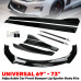 69" - 73" Adjustable Car Front Bumper Lip Spoiler Body Kits Universal + 86.6"/ 2M Car Side Skirt Extension Rocker Panel Body Kit + 18.89" Auto Rear Lip + Adjustable 8-11" Splitter Rods