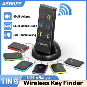 ABBREE KF-106 Wireless Key Finder RF Key Locator Anti-loss Devices Pet Wallet Tracker Remote Control 1 RF Transmitter 6 Receiver for Child and Old