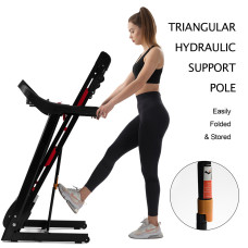 Bominfit JK88 Home Office Folding Treadmill - 3.5HP Quiet Motor | 1-16km/h Running & Walking | Installation-Free | Cup Holder | Folding Handle | Smart LED Display | Heart Rate Sensor | Max 150kg User Weight
