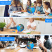 9 INCH World Globe for kids & adult, Classroom & Office Desk, Small Educational Globe with iron Stand for Kids Learning, HD colorful World Map, Magnetic Push Pins & magnifier & handkerchief, 360 Horizontal Rotation Homeschool World Globe B