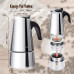 Godmorn Stovetop Espresso Maker, Moka Pot, Percolator Italian Coffee Maker, 300ml/10oz/6 cup (espresso cup=50ml), Classic Cafe Maker, stainless steel , suitable for induction cookers