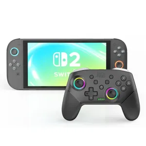 DATA FROG S80 Switch2 Wireless Game Controller Wired bluetooth Gamepad with RGB Light Support Six Axis Motion Trubo Vibration Function Programmable Compatible with Switch/Switch OLED/Switch Lite/Switch2/PC