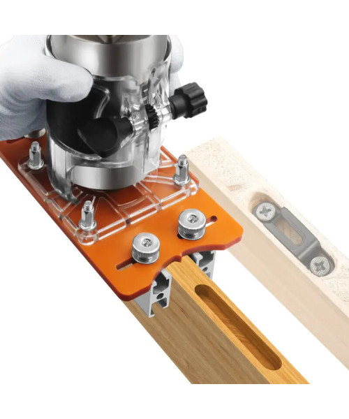 For 65mm Trimming Machine 2 In 1 Slotted Bracket Invisible Fasteners Wardrobe Cupboard Panel Punch Locator Aluminum with Scale