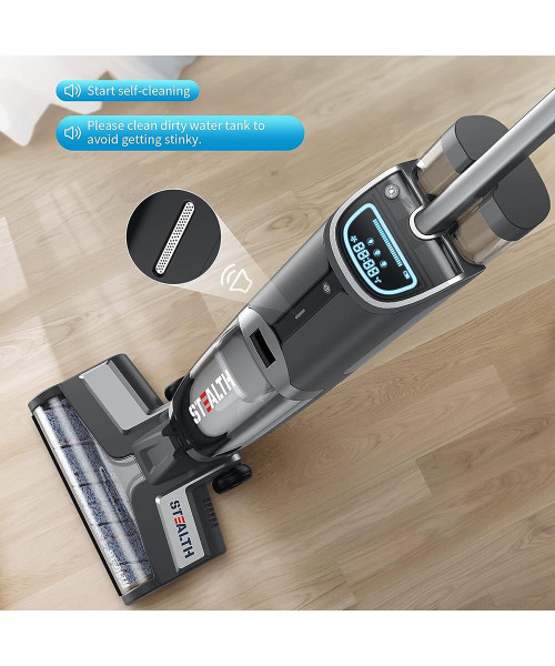Cordless Electric Mop, Lightweight, 30 Minutes Long Running Time, Self Cleaning, Suitable for Wet Dry Vacuums, Hard Floors and Area Rug