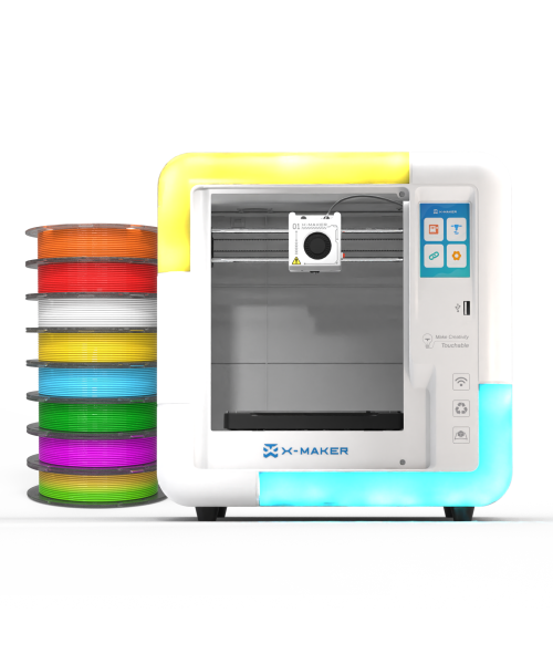 [EU/US Direct]AOSEED X-MAKER Children's 3D Printer High Precision 0.1/0.05mm Ultra Silent Wireless Smart One-Press Printing WiFi USB Safe Enclosed Design with 4er/8er Colorful PLA Filament Set