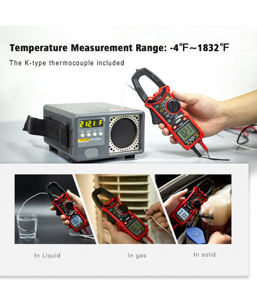 EU/US Direct KAIWEETS HT206D Digital Clamp Meter True RMS 6000 Counts AC/DC Voltage Current Resistance Capacitance Top Seller Buy Now