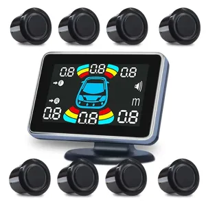 Car Reverse Parking Radar With 8 Parking Sensors Electronics Rear Automatic Detector Reverse Assist Kit Buzzer Car Reversing Radar Does Not Falsely Report Voice Buzzer Horn Alarm Front And Rear Parking