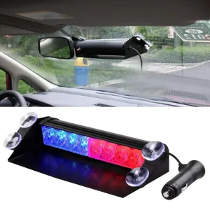 LED Car Warning Light Front Windshield Warning Light 8LED Emergency Dash Strobe Lights Emergency Signal Lamp 3 Flashing Mode