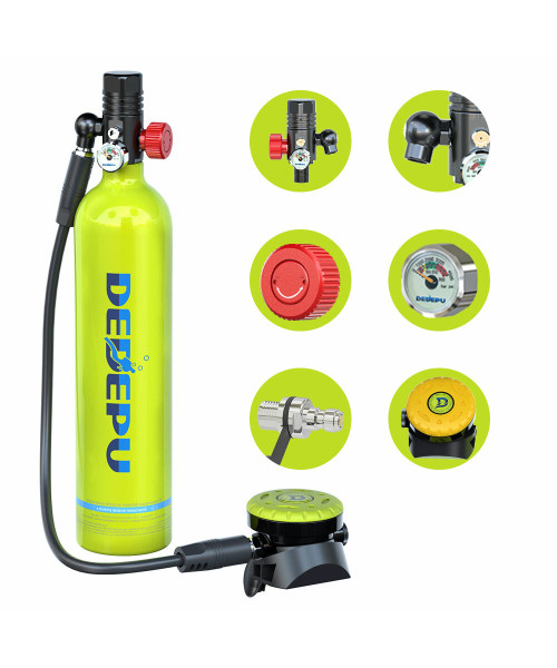 DEDEPU S5000PLUS-E 1L Scuba Tank Gear Diving Equipment Underwater Outdoor Mini Dive Scuba Cylinder Diving Air Tank