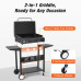 3 Burner Gas Griddle,23''Outdoor Propane Griddle with Hood,Portable Flat Top Gas Grill - Griddle Station for Camping