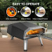 ECOWELL EPO120 Pizza Oven Outdoor Stove 12"Outside Stone/Peel, Infrared Thermometer and Portable Waterproof Cover Pizza Oven