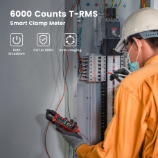 Direct KAIWEETS 602 Digital Clamp Meter AC/DC 600V 600A HD Color Screen Intelligent Mode Precision Tool for Safe Measurements