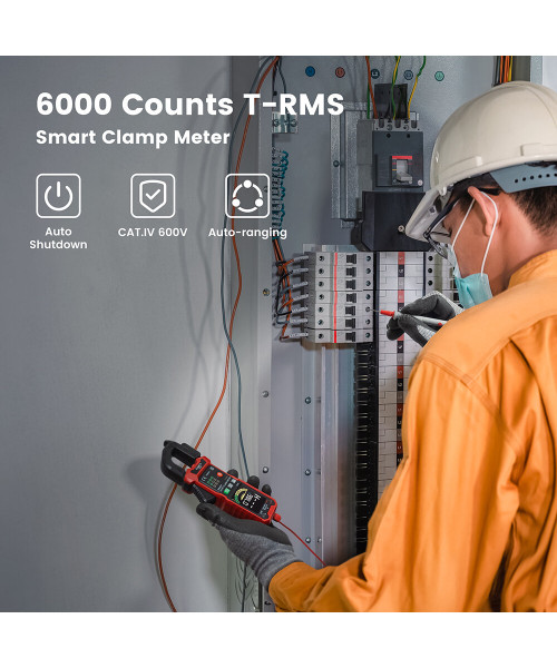 Direct KAIWEETS 602 Digital Clamp Meter AC/DC 600V 600A HD Color Screen Intelligent Mode Precision Tool for Safe Measurements